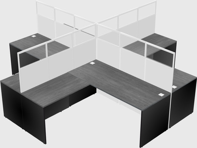 Shared l-shaped cubicles
