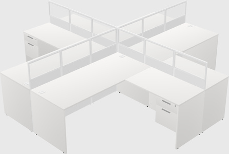 Shared l-shaped cubicles