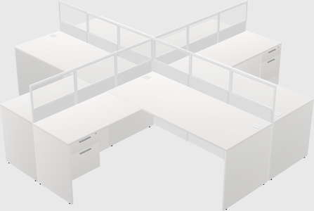 Shared l-shaped cubicles