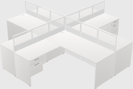 Shared l-shaped cubicles