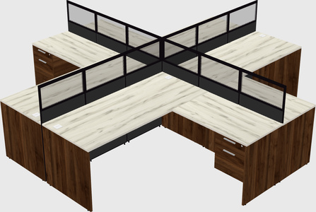 Shared l-shaped cubicles