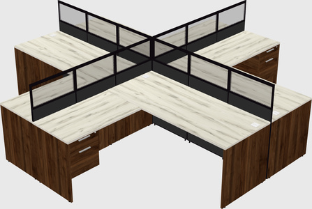 Shared l-shaped cubicles