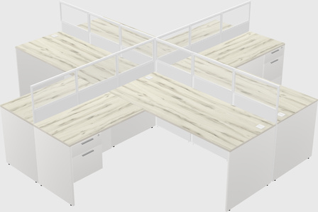 Shared l-shaped cubicles