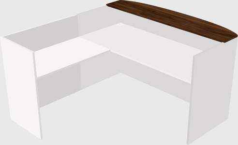 L-shaped reception desk