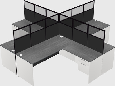Shared l-shaped cubicles