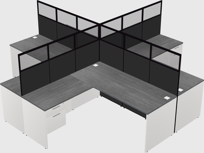 Shared l-shaped cubicles