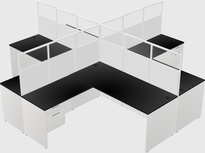 Shared l-shaped cubicles