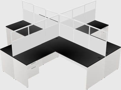Shared l-shaped cubicles