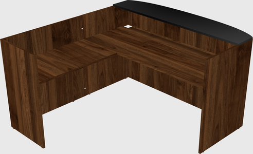 L-shaped reception desk