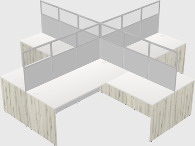 Shared l-shaped cubicles
