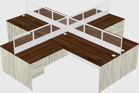 Shared l-shaped cubicles