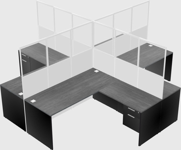 Shared l-shaped cubicles