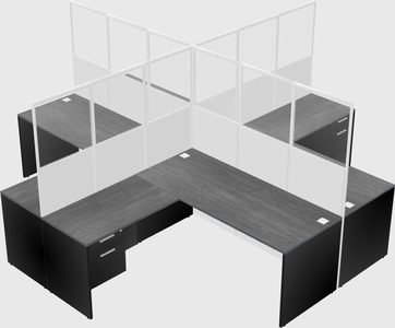 Shared l-shaped cubicles