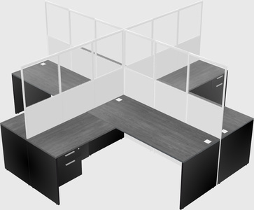 Shared l-shaped cubicles