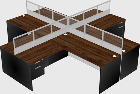 Shared l-shaped cubicles