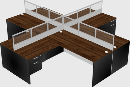 Shared l-shaped cubicles