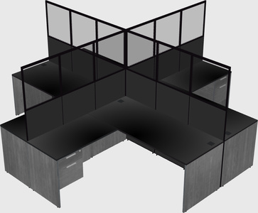 Shared l-shaped cubicles