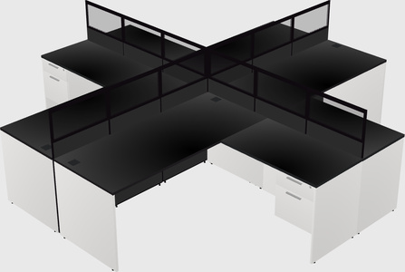 Shared l-shaped cubicles