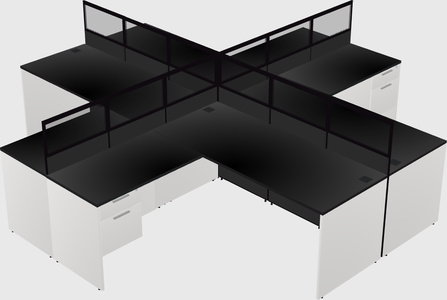 Shared l-shaped cubicles