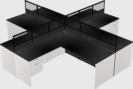 Shared l-shaped cubicles