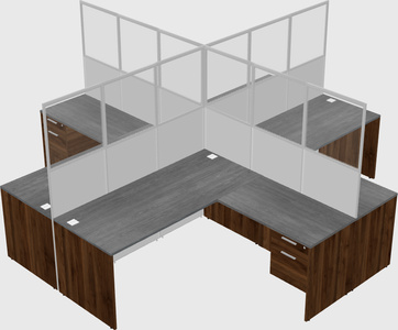 Shared l-shaped cubicles