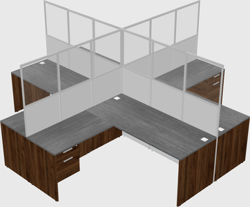 Shared l-shaped cubicles
