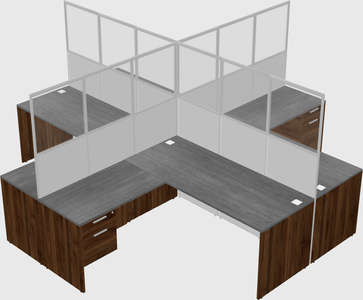 Shared l-shaped cubicles