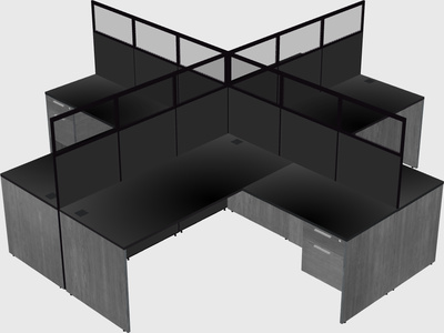 Shared l-shaped cubicles