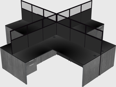 Shared l-shaped cubicles