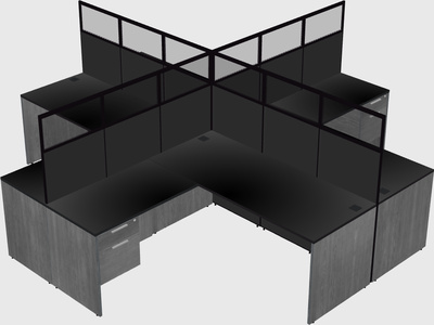 Shared l-shaped cubicles