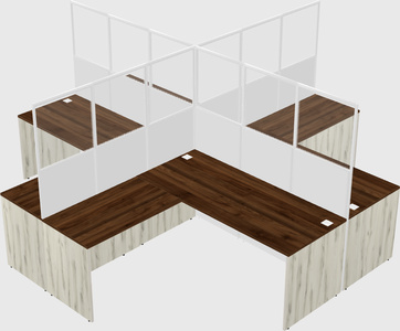 Shared l-shaped cubicles