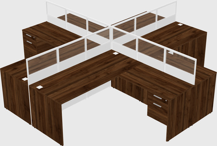 Shared l-shaped cubicles
