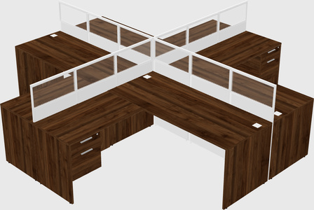 Shared l-shaped cubicles