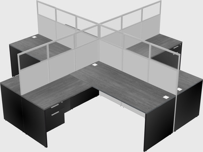Shared l-shaped cubicles
