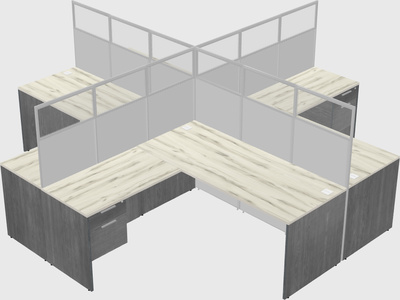 Shared l-shaped cubicles