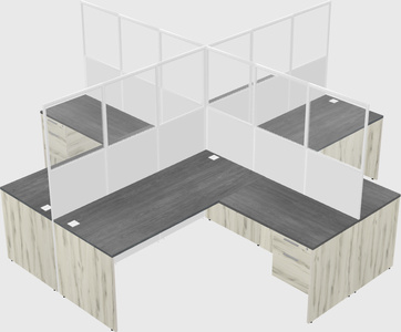 Shared l-shaped cubicles