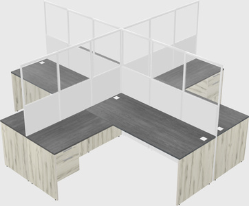 Shared l-shaped cubicles