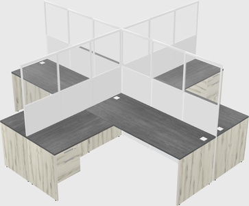 Shared l-shaped cubicles