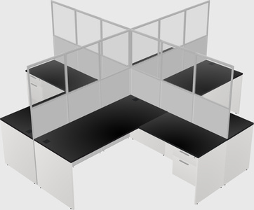 Shared l-shaped cubicles