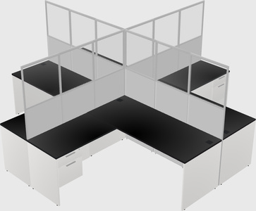 Shared l-shaped cubicles