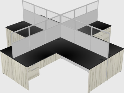 Shared l-shaped cubicles