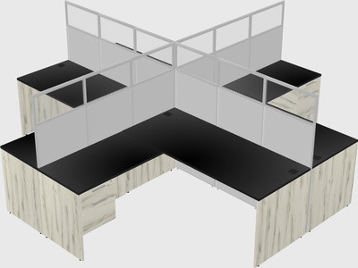 Shared l-shaped cubicles
