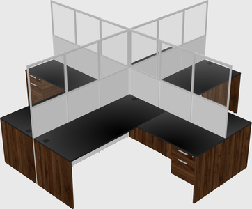 Shared l-shaped cubicles
