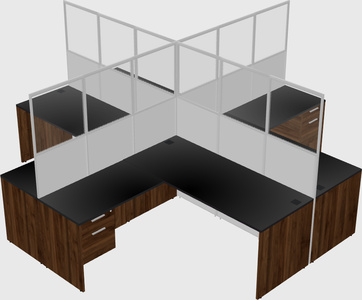 Shared l-shaped cubicles