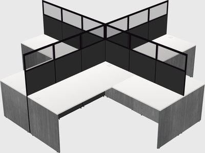 Shared l-shaped cubicles
