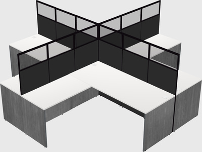 Shared l-shaped cubicles
