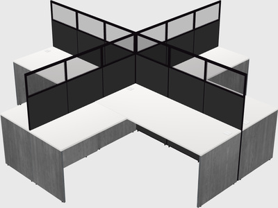 Shared l-shaped cubicles