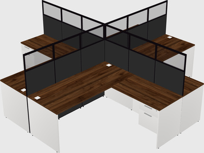 Shared l-shaped cubicles