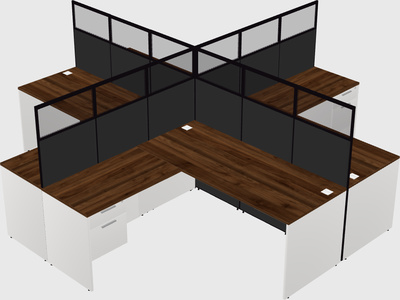 Shared l-shaped cubicles