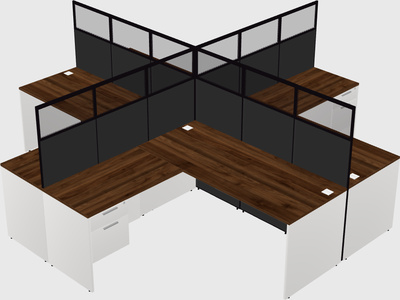 Shared l-shaped cubicles